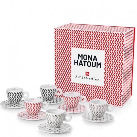 Set illy Mona Hatoum kit 6 cesti cappuccino si 6 farfurii