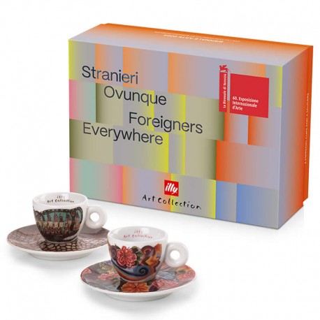 Set illy Biennale 2024 kit 2 cesti espresso si 2 farfurii pack A