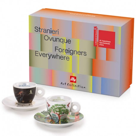 Set illy Biennale 2024 kit 2 cesti espresso si 2 farfurii pack B